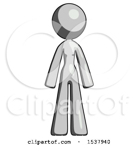 Gray Design Mascot Woman Standing Facing Forward by Leo Blanchette