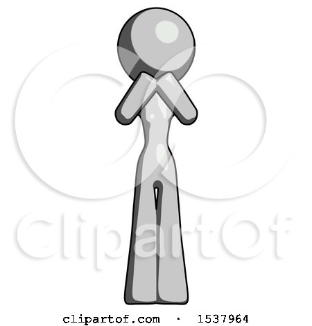 Gray Design Mascot Woman Laugh, Giggle, or Gasp Pose by Leo Blanchette