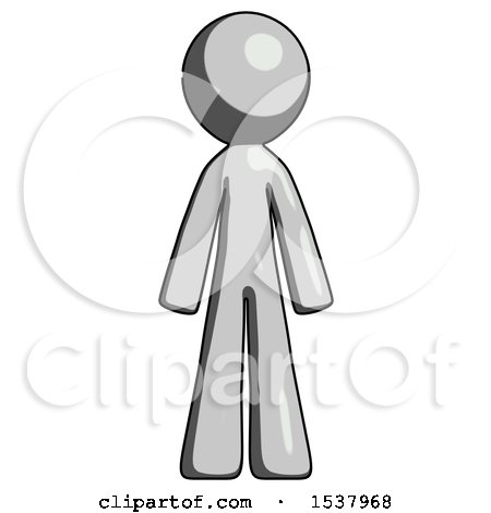 Gray Design Mascot Man Standing Facing Forward by Leo Blanchette