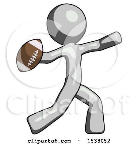 Gray Design Mascot Man Throwing Football by Leo Blanchette
