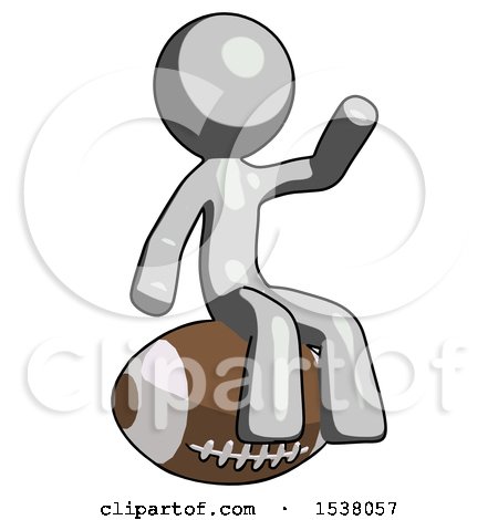 Gray Design Mascot Man Sitting on Giant Football by Leo Blanchette