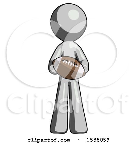 Gray Design Mascot Man Giving Football to You by Leo Blanchette