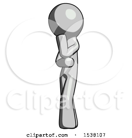 Gray Design Mascot Man Thinking, Wondering, or Pondering by Leo Blanchette