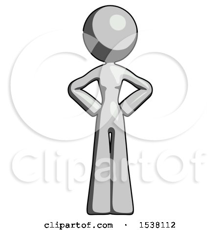 Gray Design Mascot Woman Hands on Hips by Leo Blanchette