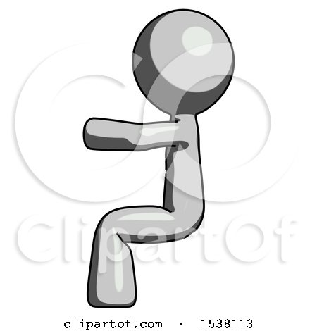 Gray Design Mascot Man Sitting or Driving Position by Leo Blanchette