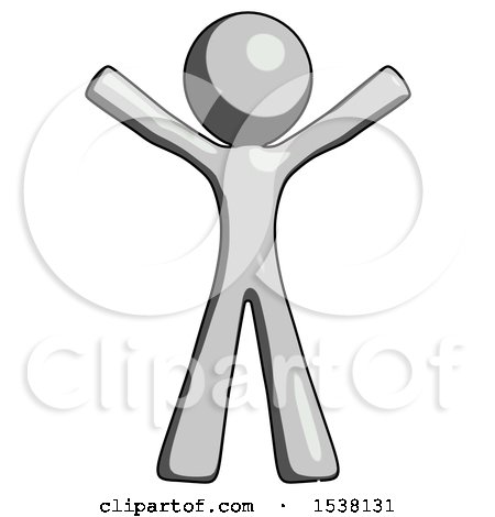 Gray Design Mascot Man Surprise Pose, Arms and Legs out by Leo Blanchette