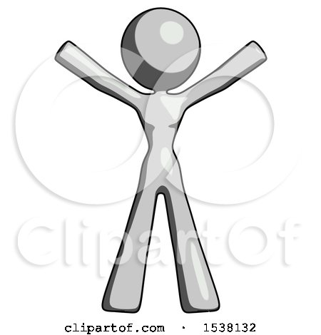 Gray Design Mascot Woman Surprise Pose, Arms and Legs out by Leo Blanchette