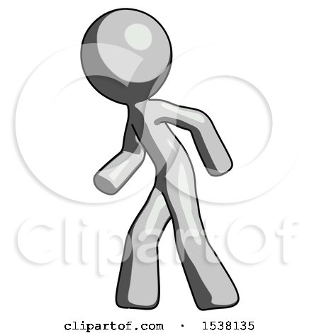 Gray Design Mascot Man Suspense Action Pose Facing Left by Leo Blanchette