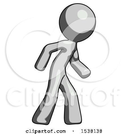 Gray Design Mascot Man Suspense Action Pose Facing Right by Leo Blanchette