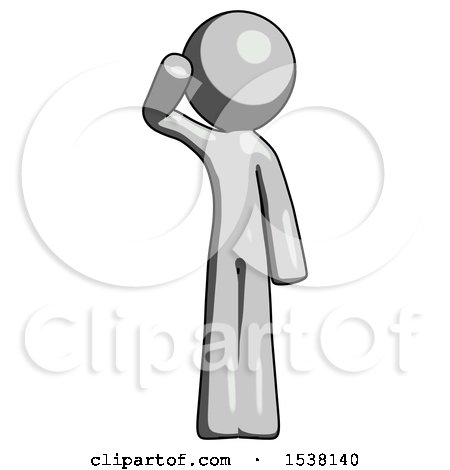 Gray Design Mascot Man Soldier Salute Pose by Leo Blanchette