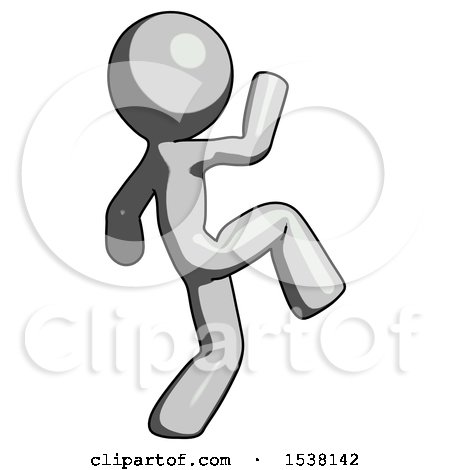 Gray Design Mascot Man Kick Pose Start by Leo Blanchette