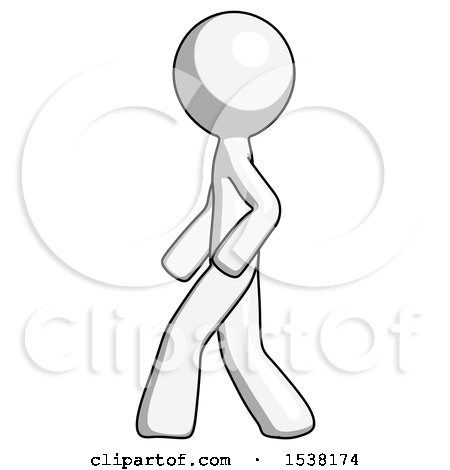 White Design Mascot Man Walking Left Side View by Leo Blanchette