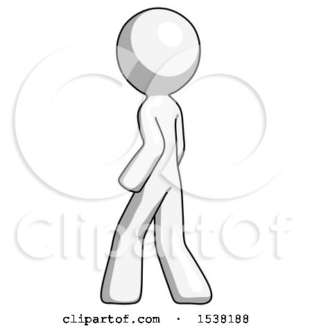 White Design Mascot Man Walking Away Direction Left View by Leo Blanchette