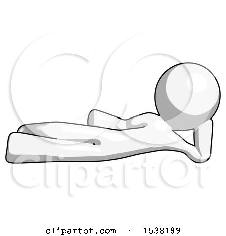 White Design Mascot Man Reclined on Side by Leo Blanchette
