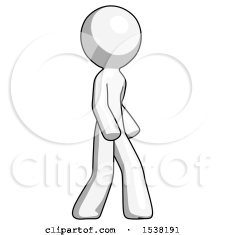 White Design Mascot Man Walking Turned Right Front View by Leo Blanchette