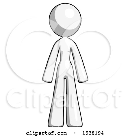 White Design Mascot Woman Standing Facing Forward by Leo Blanchette
