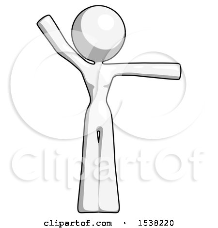 White Design Mascot Woman Directing Traffic Right by Leo Blanchette