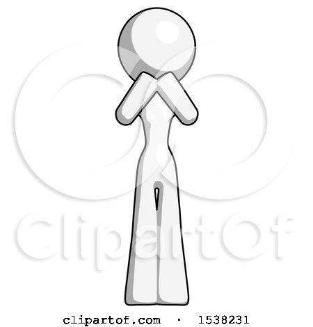 White Design Mascot Woman Laugh, Giggle, or Gasp Pose by Leo Blanchette