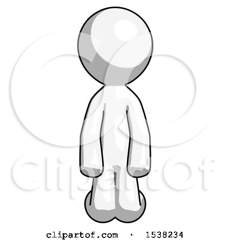 White Design Mascot Man Kneeling Front Pose by Leo Blanchette