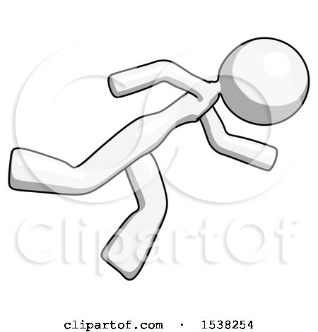 White Design Mascot Woman Running While Falling down by Leo Blanchette