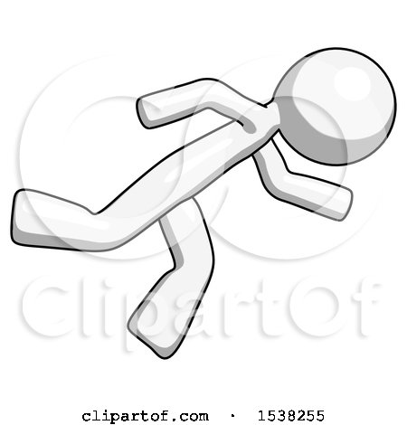 White Design Mascot Man Running While Falling down by Leo Blanchette