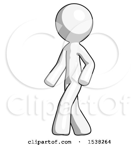 White Design Mascot Man Man Walking Turned Left Front View by Leo Blanchette