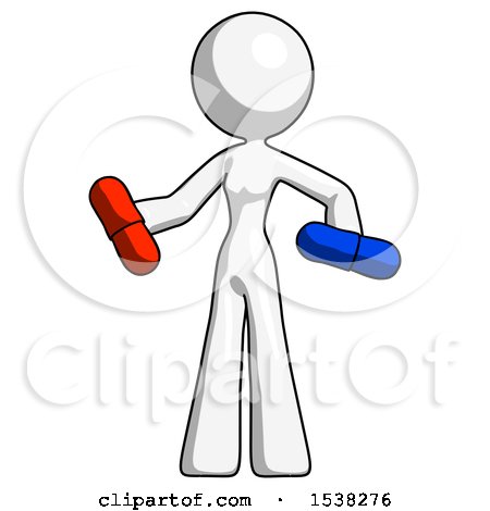 White Design Mascot Woman Red Pill or Blue Pill Concept by Leo Blanchette