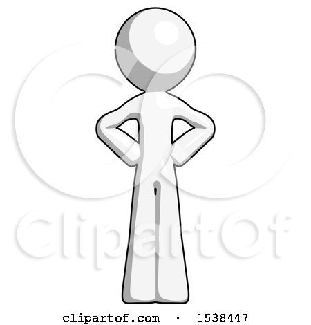 White Design Mascot Man Hands on Hips by Leo Blanchette