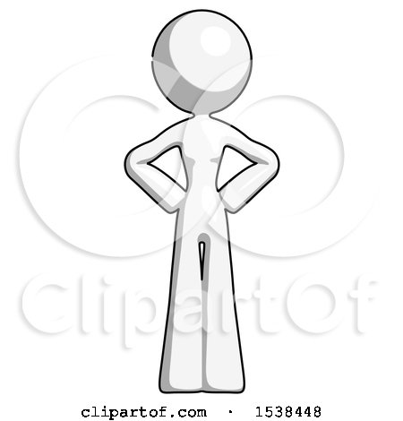 White Design Mascot Woman Hands on Hips by Leo Blanchette