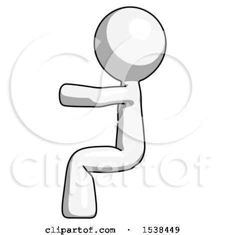 White Design Mascot Man Sitting or Driving Position by Leo Blanchette