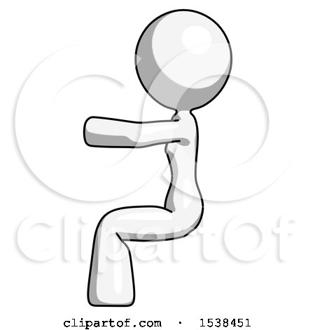 White Design Mascot Woman in Sitting or Driving Position by Leo Blanchette