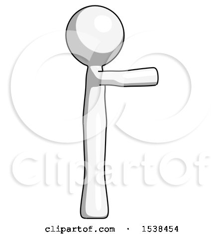 White Design Mascot Man Pointing Right by Leo Blanchette
