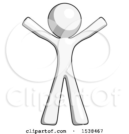 White Design Mascot Man Surprise Pose, Arms and Legs out by Leo Blanchette
