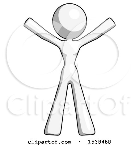 White Design Mascot Woman Surprise Pose, Arms and Legs out by Leo Blanchette