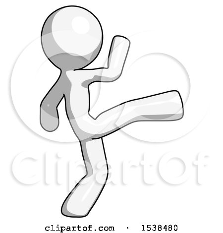 White Design Mascot Man Kick Pose by Leo Blanchette