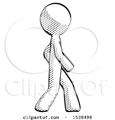 Halftone Design Mascot Man Walking Right Side View by Leo Blanchette