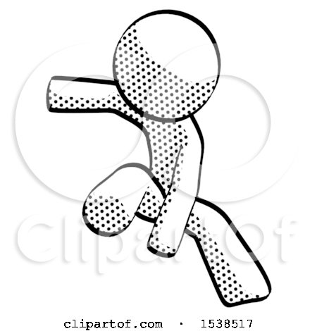 Halftone Design Mascot Man Action Hero Jump Pose by Leo Blanchette