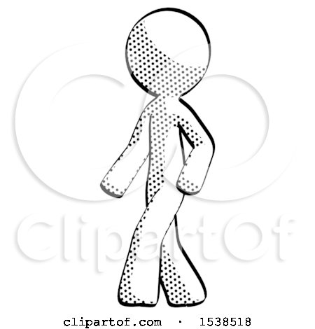 Halftone Design Mascot Man Man Walking Turned Left Front View by Leo Blanchette