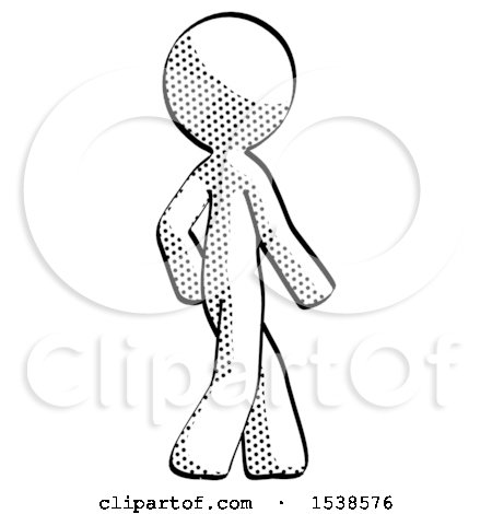 Halftone Design Mascot Man Walking Away Direction Right View by Leo Blanchette
