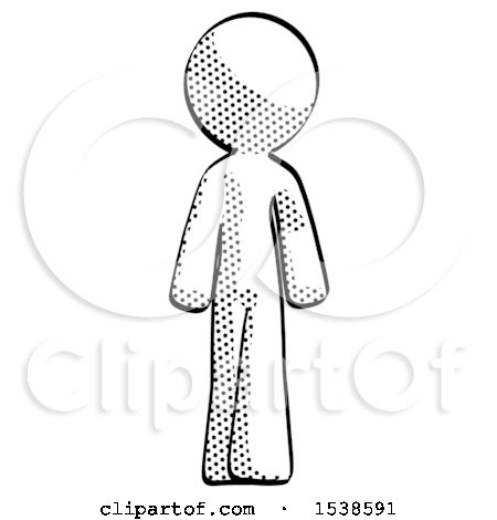 Halftone Design Mascot Man Walking Front View by Leo Blanchette
