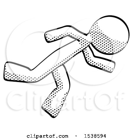Halftone Design Mascot Man Running While Falling down by Leo Blanchette