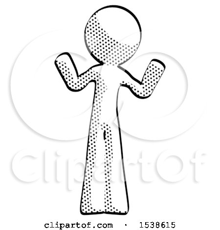 Halftone Design Mascot Man Shrugging Confused by Leo Blanchette