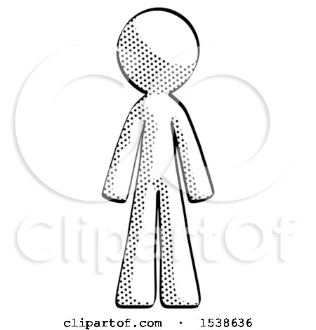 Halftone Design Mascot Man Standing Facing Forward by Leo Blanchette