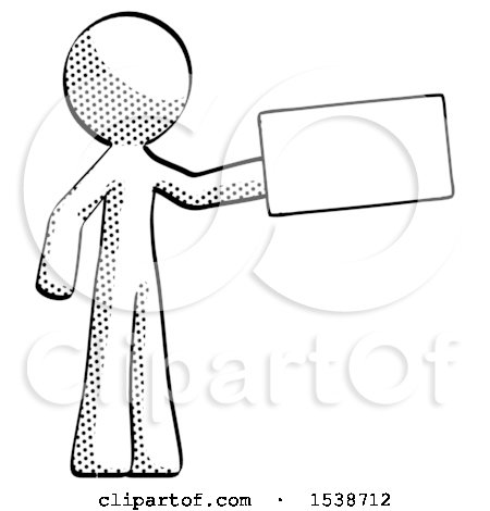 Halftone Design Mascot Man Holding Large Envelope by Leo Blanchette