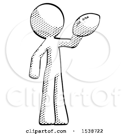 Halftone Design Mascot Man Holding Football up by Leo Blanchette