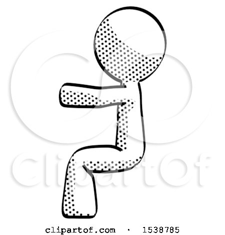 Halftone Design Mascot Man Sitting or Driving Position by Leo Blanchette