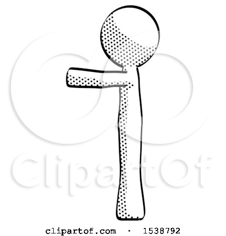 Halftone Design Mascot Man Pointing Left by Leo Blanchette