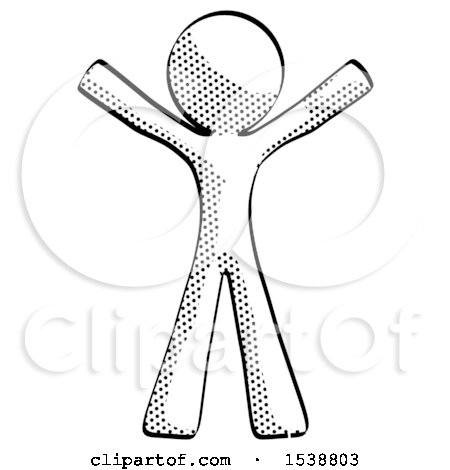 Halftone Design Mascot Man Surprise Pose, Arms and Legs out by Leo Blanchette