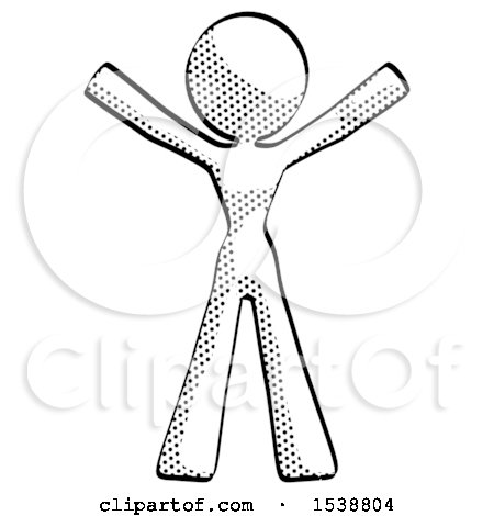 Halftone Design Mascot Woman Surprise Pose, Arms and Legs out by Leo Blanchette