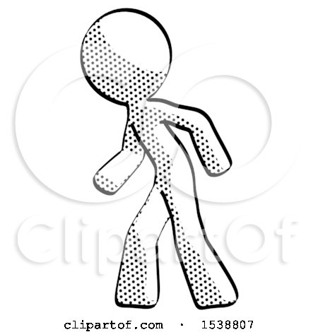 Halftone Design Mascot Man Suspense Action Pose Facing Left by Leo Blanchette